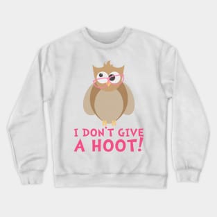 Funny Owl - I Don't Give a Hoot Crewneck Sweatshirt